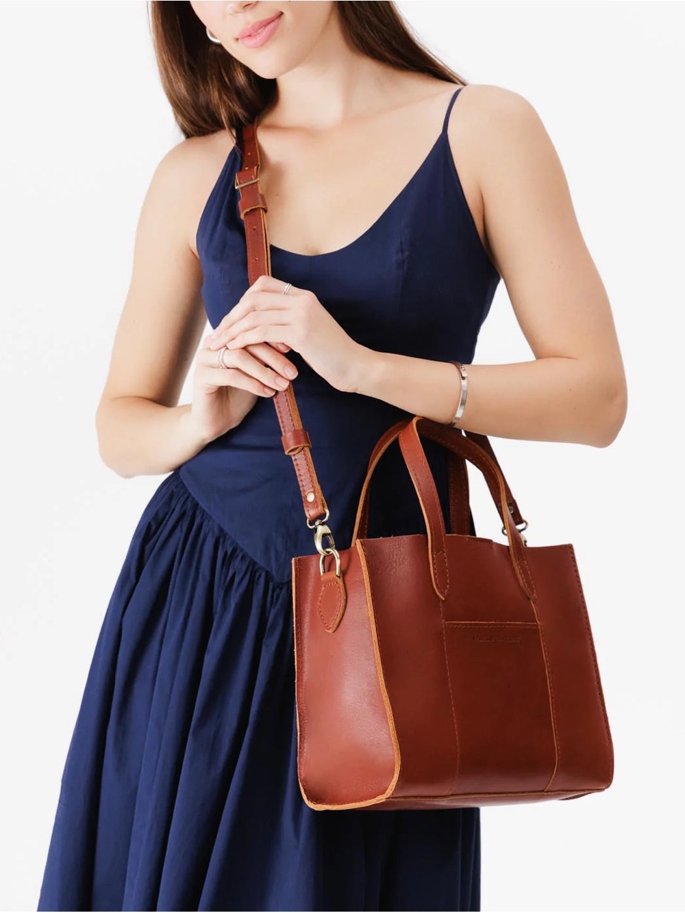 Portland Leather Lola Crossbody Tote- Madrone - Picture 15 of 16